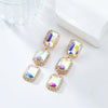 Women's Multilayer Square Alloy Glass Diamond Exaggerated Geometric Earrings
