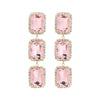 Women's Multilayer Square Alloy Glass Diamond Exaggerated Geometric Earrings