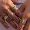Women's Multilayer Stainless Steel Geometric Ring Electroplated With Zircon Highend Jewelry