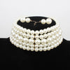 Women's Multilayered Collar Necklace Set Jewelry Imitation Pearl Snake Bone Chain Geometric French Retro Pearlescent Treatment
