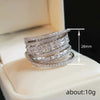 Women's Multilayered Design Ring Jewelry Copper Zirconia Geometric Style