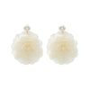 Women's Multilayered Threedimensional Chiffon Earrings Plastic Resin Flower Hand Knitted Chic Style