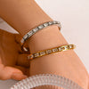 Women's Narrow Version Stainless Steel 18K Gold Plated Bracelet With Diamond Buckle And Electroplating Treatment