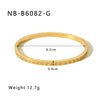 Women's Narrow Version Stainless Steel 18K Gold Plated Bracelet With Diamond Buckle