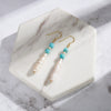 Women's Natural Baroque Turquoise Silver Earrings With Gold Ear Hook Minimalist Style