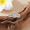 Women's Natural Colored Tourmaline Ring S925 Sterling Silver Crown Style Set With Gems