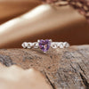 Women's Natural Crystal Heart Geometric Pattern S925 Sterling Silver Love Ring Set With Crystal