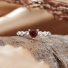 Women's Natural Crystal Heart Geometric Pattern S925 Sterling Silver Love Ring Set With Crystal