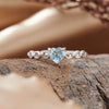 Women's Natural Crystal Heart Geometric Pattern S925 Sterling Silver Love Ring Set With Crystal