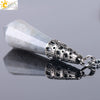 Women's Natural Crystal Hexagonal Prism Bullet Pendant Necklace With Titanium Steel Bead Chain Minimalist Fashion Jewelry
