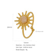 Women's Natural Fresh Wind Turquoise Sunflower Opening Stainless Steel Ring With Electroplating And Geometric Style