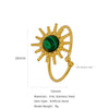 Women's Natural Fresh Wind Turquoise Sunflower Opening Stainless Steel Ring With Electroplating And Geometric Style