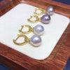 Women's Natural Freshwater Baroque Alien Shape Pearl Earrings Alloy Inlaid With Artificial And Semiprecious Stones
