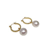 Women's Natural Freshwater Baroque Pearl Earrings With Alloy Inlaid Artificial And Semiprecious Stones Alien Shape