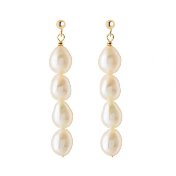 Women's Natural Freshwater Pearl Alien Shape Elegant Earrings