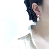 Women's Natural Freshwater Pearl And Chalcedony Earrings With Oblate Shape S925 Sterling Silver Needle