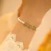 Women's Natural Freshwater Pearl And Hetian Jade Beaded Handmade Bracelet With Animal Zodiac Pattern