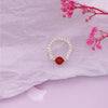 Women's Natural Freshwater Pearl And Moonstone Ring With Geometric Pattern Retro Light Luxury Style