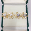Women's Natural Freshwater Pearl And S925 Sterling Silver Cut Out Resin Daisy Earrings