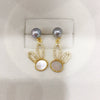 Women's Natural Freshwater Pearl And Sea Shell Oblate Earrings S925 Sterling Silver 18K Goldfilled