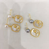 Women's Natural Freshwater Pearl And Sea Shell Rose Earrings In S925 Sterling Silver And 18K Goldfilled