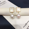 Women's Natural Freshwater Pearl Baroque Alien Shape Alloy Inlaid Semiprecious Stones Earrings