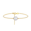 Women's Natural Freshwater Pearl Bracelet S925 Sterling Silver Geometric 14K Gold Plated