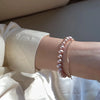 Women's Natural Freshwater Pearl Bracelet 925 Silver Plated 18K Gold With Flat Round And Bun Round Pearls