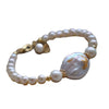 Women's Natural Freshwater Pearl Bracelet With Gold Foil Colorful Baroque Pearl Design