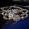 Women's Natural Freshwater Pearl Bracelet With Gold Foil Colorful Baroque Pearl Design