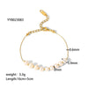Women's Natural Freshwater Pearl Clavicle Chain Necklace And Fadefree Bracelet In Mixed Material With Vacuum Real Gold Electroplating In Pvd Furnace