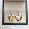 Women's Natural Freshwater Pearl Drop Earrings In Oblate Shape S925 Sterling Silver