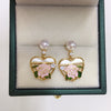 Women's Natural Freshwater Pearl Drop Earrings In Oblate Shape S925 Sterling Silver