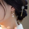 Women's Natural Freshwater Pearl Ear Clip Earrings Oblate Shape Cute Flower Design
