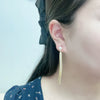 Women's Natural Freshwater Pearl Earrings Alloy Inlaid With Artificial Gemstones And Semiprecious Stones Oblate Shape Chain Tassel Colorpreserving