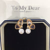 Women's Natural Freshwater Pearl Earrings Alloy Inlaid With Gemstones Flat Round And Oblate Shape