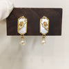 Women's Natural Freshwater Pearl Earrings Geometric Painted S925 Sterling Silver Oblate
