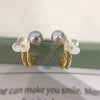 Women's Natural Freshwater Pearl Earrings In S925 Sterling Silver With Oblate And Round Shapes
