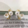 Women's Natural Freshwater Pearl Earrings In S925 Sterling Silver With Oblate And Round Shapes