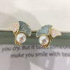 Women's Natural Freshwater Pearl Earrings In S925 Sterling Silver With Oblate Shape