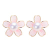 Women's Natural Freshwater Pearl Earrings S925 Sterling Silver Flat Round And Bun Round Shape
