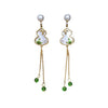 Women's Natural Freshwater Pearl Earrings S925 Sterling Silver Flat Round Bun Round Oblate Shape