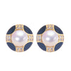 Women's Natural Freshwater Pearl Earrings S925 Sterling Silver 18K Goldfilled Oblate Shape Retro Style