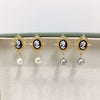 Women's Natural Freshwater Pearl Earrings S925 Sterling Silver Needle 18K Gold Anaglyph Flat Round And Bun Round Shape