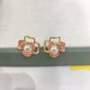 Women's Natural Freshwater Pearl Earrings S925 Sterling Silver Needle 18K Goldfilled Alloy Inlaid With Artificial And Semiprecious Stones Flat Round And Bun Round Pearl Shape