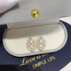 Women's Natural Freshwater Pearl Earrings S925 Sterling Silver Needle 18K Goldfilled Flat Round And Oblate Shape Retro Style Alloy Inlaid With Artificial And Semiprecious Stones