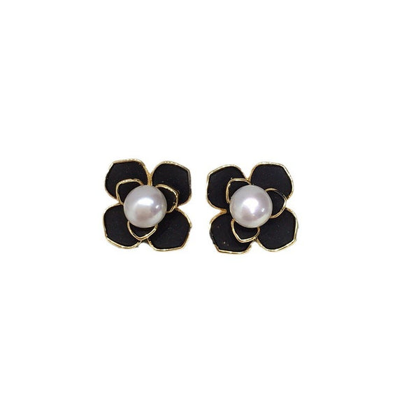 Women's Natural Freshwater Pearl Earrings S925 Sterling Silver Needle 18K Goldfilled Oblate Flat Round Bun Round