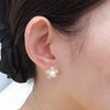 Women's Natural Freshwater Pearl Earrings S925 Sterling Silver Pin Alloy Inlaid Artificial And Semiprecious Stones Flat Round And Oblate Shape