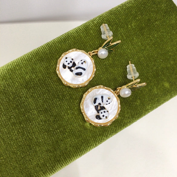 Women's Natural Freshwater Pearl Earrings S925 Sterling Silver Round Shape