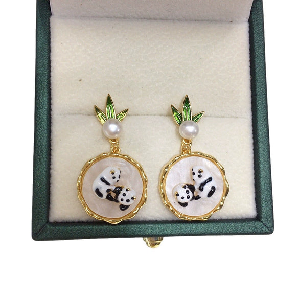 Women's Natural Freshwater Pearl Earrings S925 Sterling Silver Round Shape